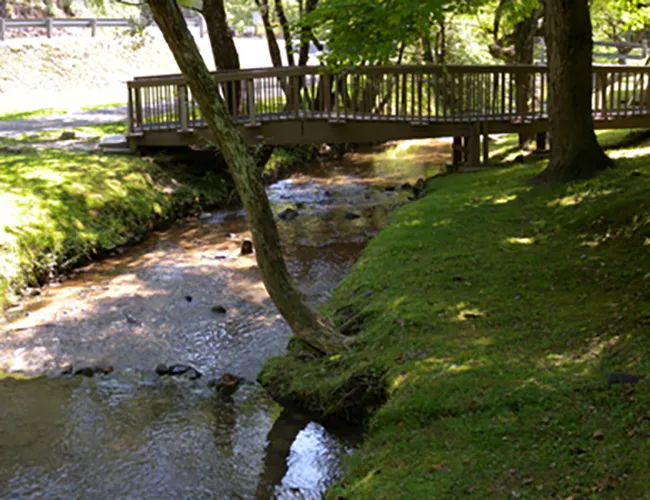 walkway bridge over the creek