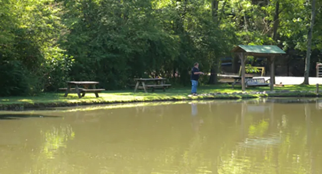 fisherman at the pond